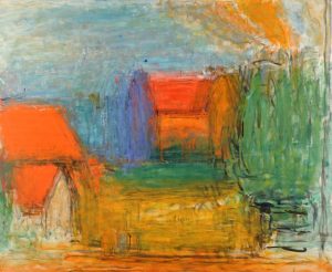Carl Kylberg (1878-1952) Den danska kusten. 1943, olja på duk . Utställningen: Med färgen bortom ytan